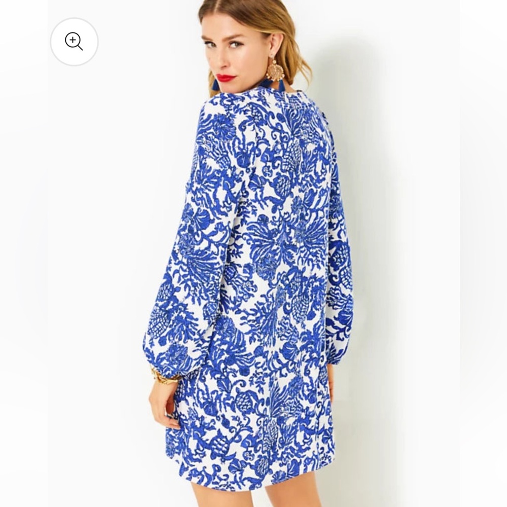 Lilly Pulitzer OLIVINE DRESS, print: DEEPER COCONUT RIDE WITH ME; size 4 NWT - Picture 3 of 10